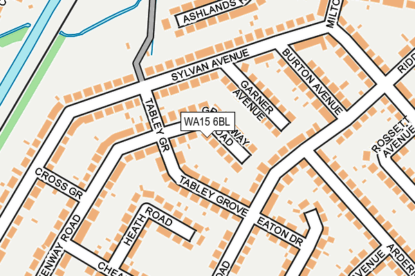 WA15 6BL map - OS OpenMap – Local (Ordnance Survey)