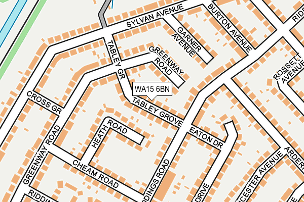 WA15 6BN map - OS OpenMap – Local (Ordnance Survey)
