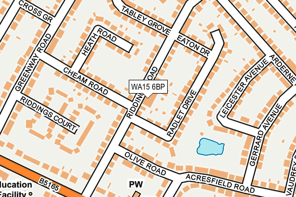 WA15 6BP map - OS OpenMap – Local (Ordnance Survey)