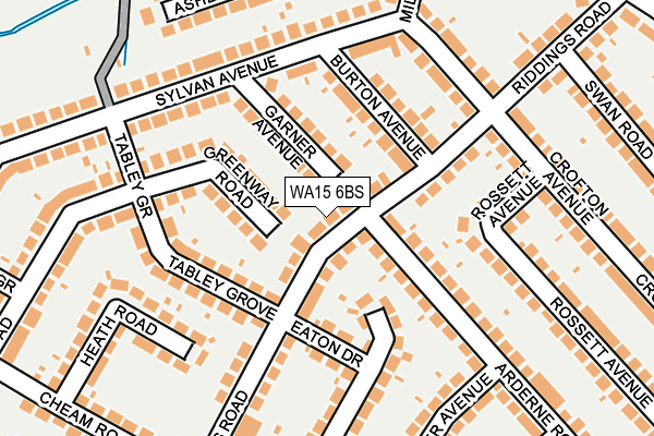 WA15 6BS map - OS OpenMap – Local (Ordnance Survey)