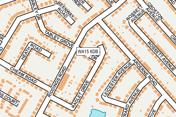 WA15 6DB map - OS OpenMap – Local (Ordnance Survey)