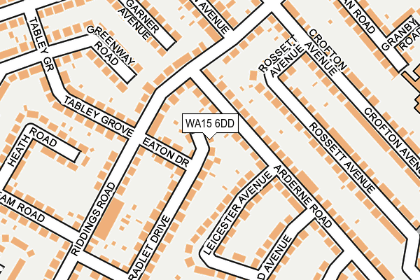 WA15 6DD map - OS OpenMap – Local (Ordnance Survey)