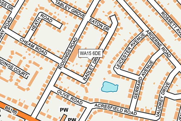 WA15 6DE map - OS OpenMap – Local (Ordnance Survey)