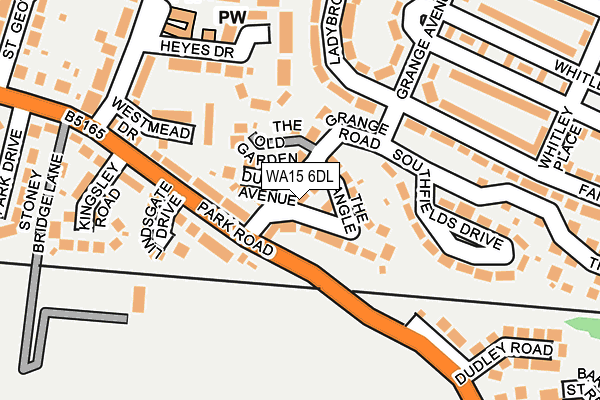 WA15 6DL map - OS OpenMap – Local (Ordnance Survey)