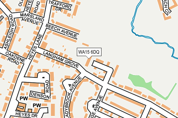 WA15 6DQ map - OS OpenMap – Local (Ordnance Survey)