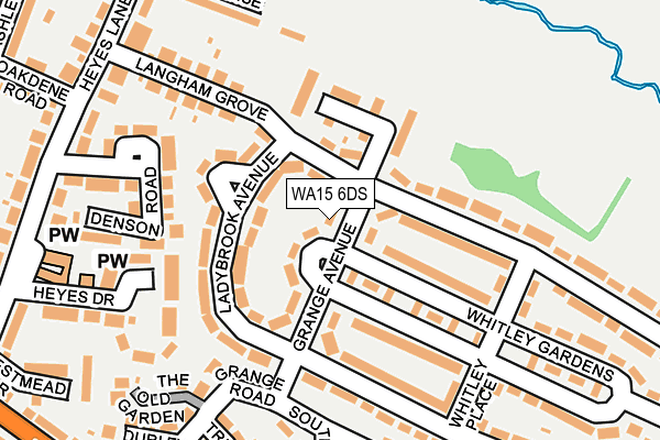 WA15 6DS map - OS OpenMap – Local (Ordnance Survey)