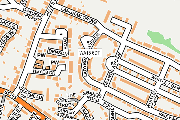 WA15 6DT map - OS OpenMap – Local (Ordnance Survey)