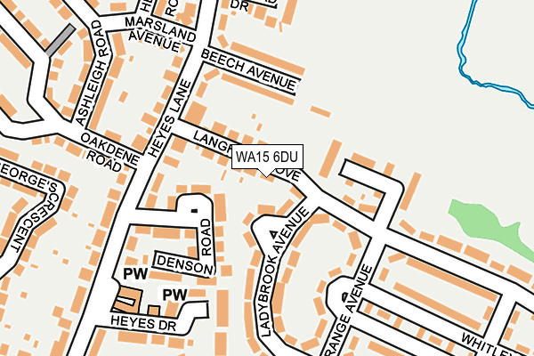WA15 6DU map - OS OpenMap – Local (Ordnance Survey)