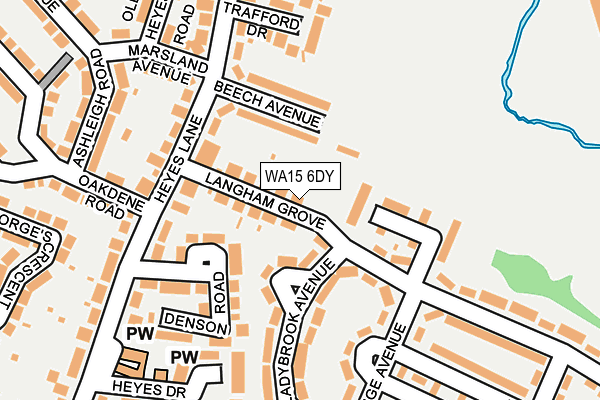 WA15 6DY map - OS OpenMap – Local (Ordnance Survey)