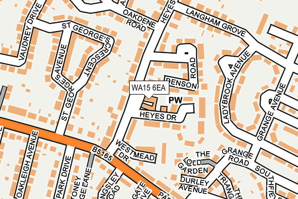 WA15 6EA map - OS OpenMap – Local (Ordnance Survey)