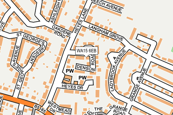 WA15 6EB map - OS OpenMap – Local (Ordnance Survey)