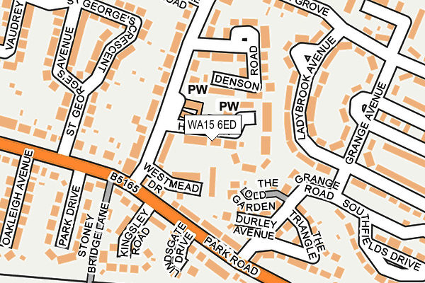 WA15 6ED map - OS OpenMap – Local (Ordnance Survey)