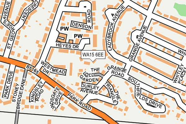 WA15 6EE map - OS OpenMap – Local (Ordnance Survey)