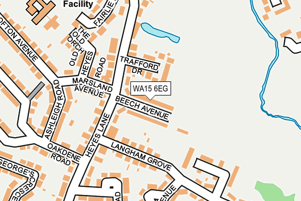 WA15 6EG map - OS OpenMap – Local (Ordnance Survey)