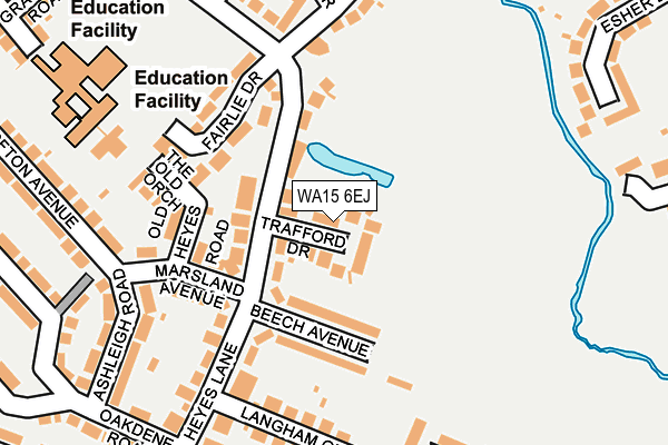 WA15 6EJ map - OS OpenMap – Local (Ordnance Survey)
