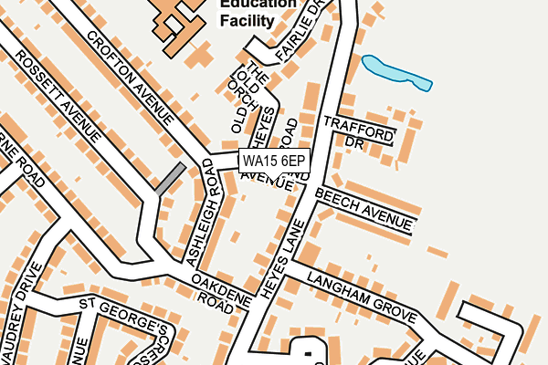 WA15 6EP map - OS OpenMap – Local (Ordnance Survey)