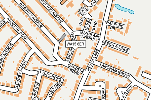 WA15 6ER map - OS OpenMap – Local (Ordnance Survey)