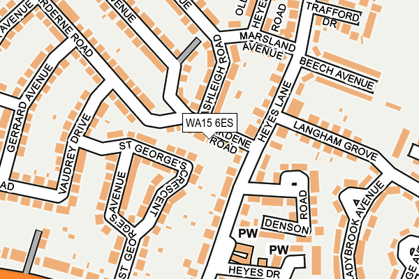 WA15 6ES map - OS OpenMap – Local (Ordnance Survey)