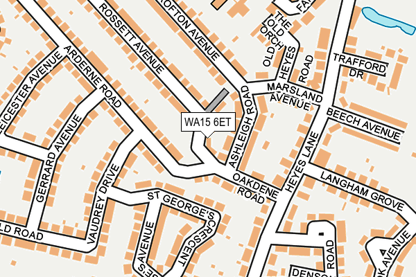 WA15 6ET map - OS OpenMap – Local (Ordnance Survey)