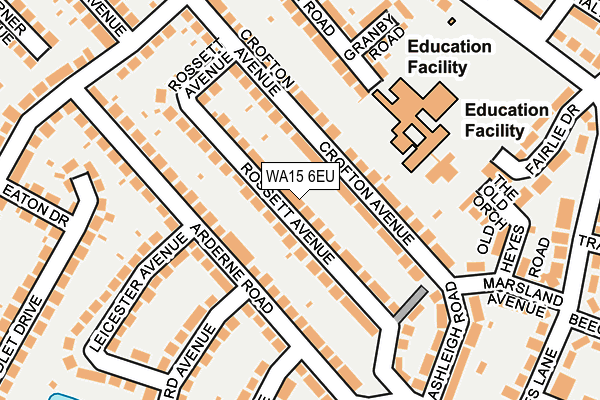 WA15 6EU map - OS OpenMap – Local (Ordnance Survey)
