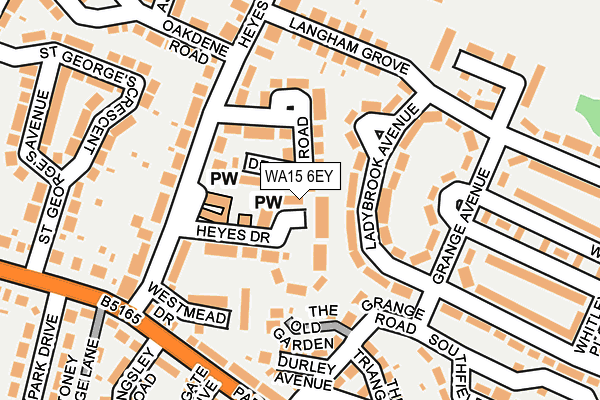 WA15 6EY map - OS OpenMap – Local (Ordnance Survey)