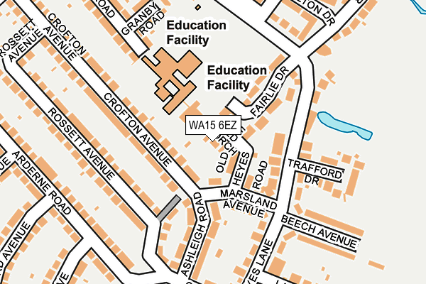 WA15 6EZ map - OS OpenMap – Local (Ordnance Survey)