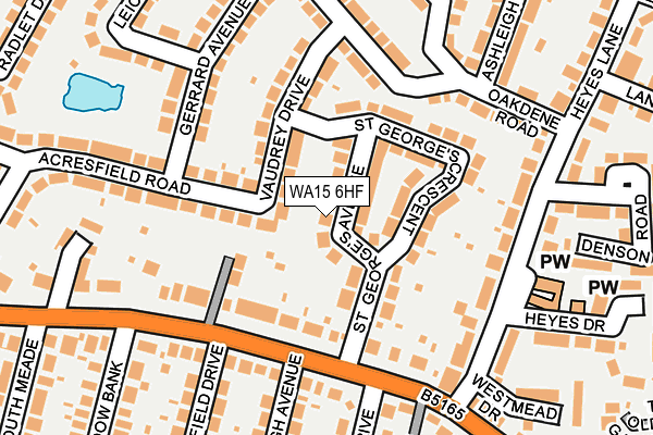 WA15 6HF map - OS OpenMap – Local (Ordnance Survey)