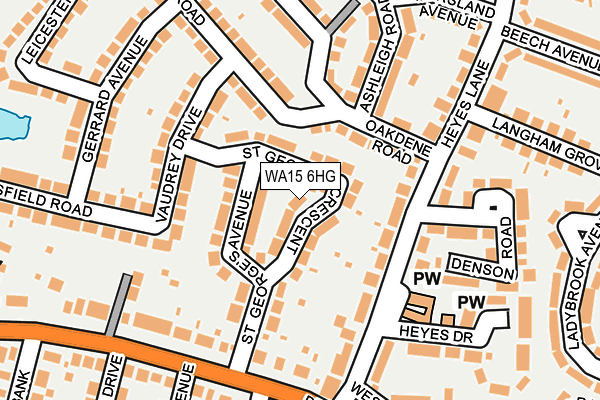 WA15 6HG map - OS OpenMap – Local (Ordnance Survey)