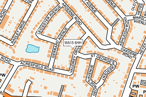 WA15 6HH map - OS OpenMap – Local (Ordnance Survey)