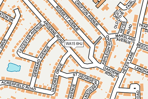 WA15 6HJ map - OS OpenMap – Local (Ordnance Survey)