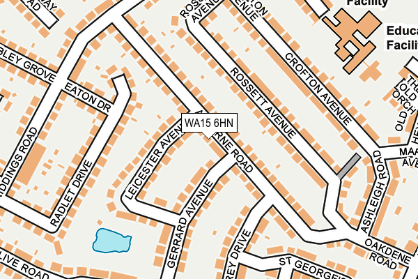 WA15 6HN map - OS OpenMap – Local (Ordnance Survey)