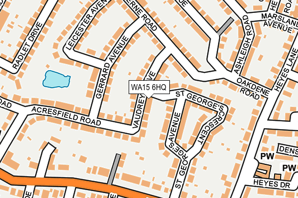 WA15 6HQ map - OS OpenMap – Local (Ordnance Survey)