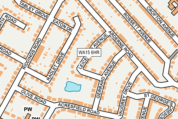 WA15 6HR map - OS OpenMap – Local (Ordnance Survey)