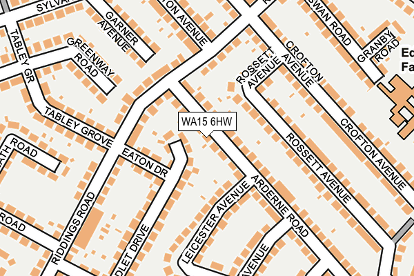 WA15 6HW map - OS OpenMap – Local (Ordnance Survey)