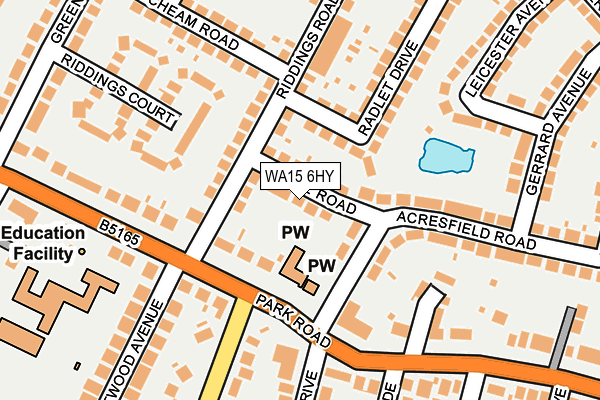 WA15 6HY map - OS OpenMap – Local (Ordnance Survey)