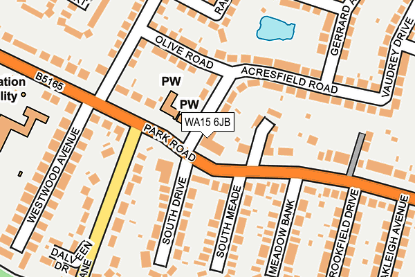 WA15 6JB map - OS OpenMap – Local (Ordnance Survey)