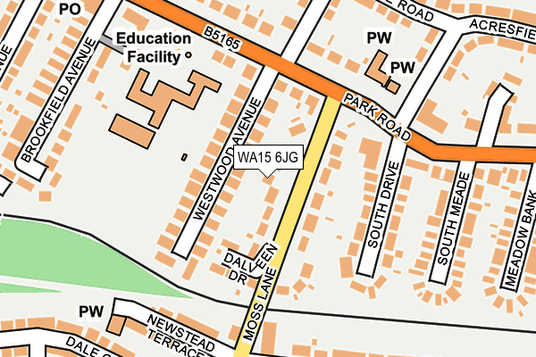 WA15 6JG map - OS OpenMap – Local (Ordnance Survey)