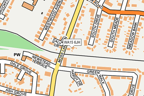 WA15 6JH map - OS OpenMap – Local (Ordnance Survey)