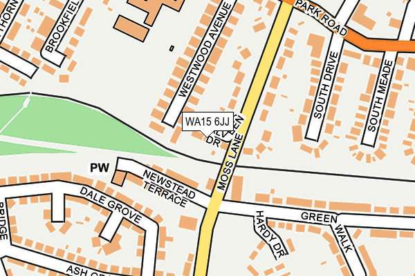WA15 6JJ map - OS OpenMap – Local (Ordnance Survey)