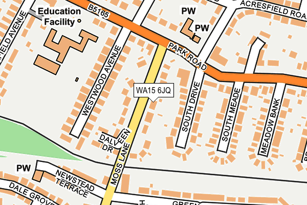 WA15 6JQ map - OS OpenMap – Local (Ordnance Survey)