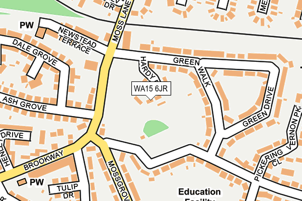 WA15 6JR map - OS OpenMap – Local (Ordnance Survey)
