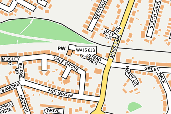 WA15 6JS map - OS OpenMap – Local (Ordnance Survey)