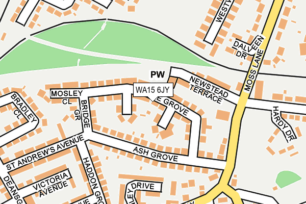 WA15 6JY map - OS OpenMap – Local (Ordnance Survey)