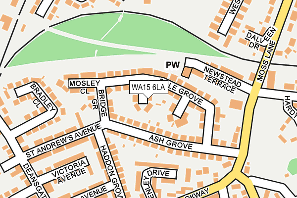 WA15 6LA map - OS OpenMap – Local (Ordnance Survey)
