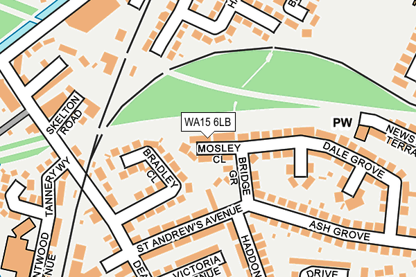 WA15 6LB map - OS OpenMap – Local (Ordnance Survey)