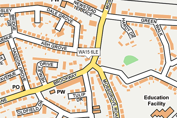 WA15 6LE map - OS OpenMap – Local (Ordnance Survey)