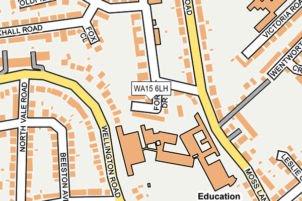 WA15 6LH map - OS OpenMap – Local (Ordnance Survey)