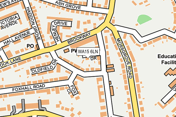 WA15 6LN map - OS OpenMap – Local (Ordnance Survey)