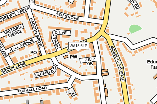 WA15 6LP map - OS OpenMap – Local (Ordnance Survey)