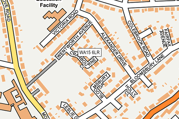 WA15 6LR map - OS OpenMap – Local (Ordnance Survey)